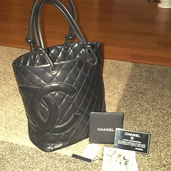 CHANEL Handbags - Authentic Chanel Blk Cambon quilted leather purse